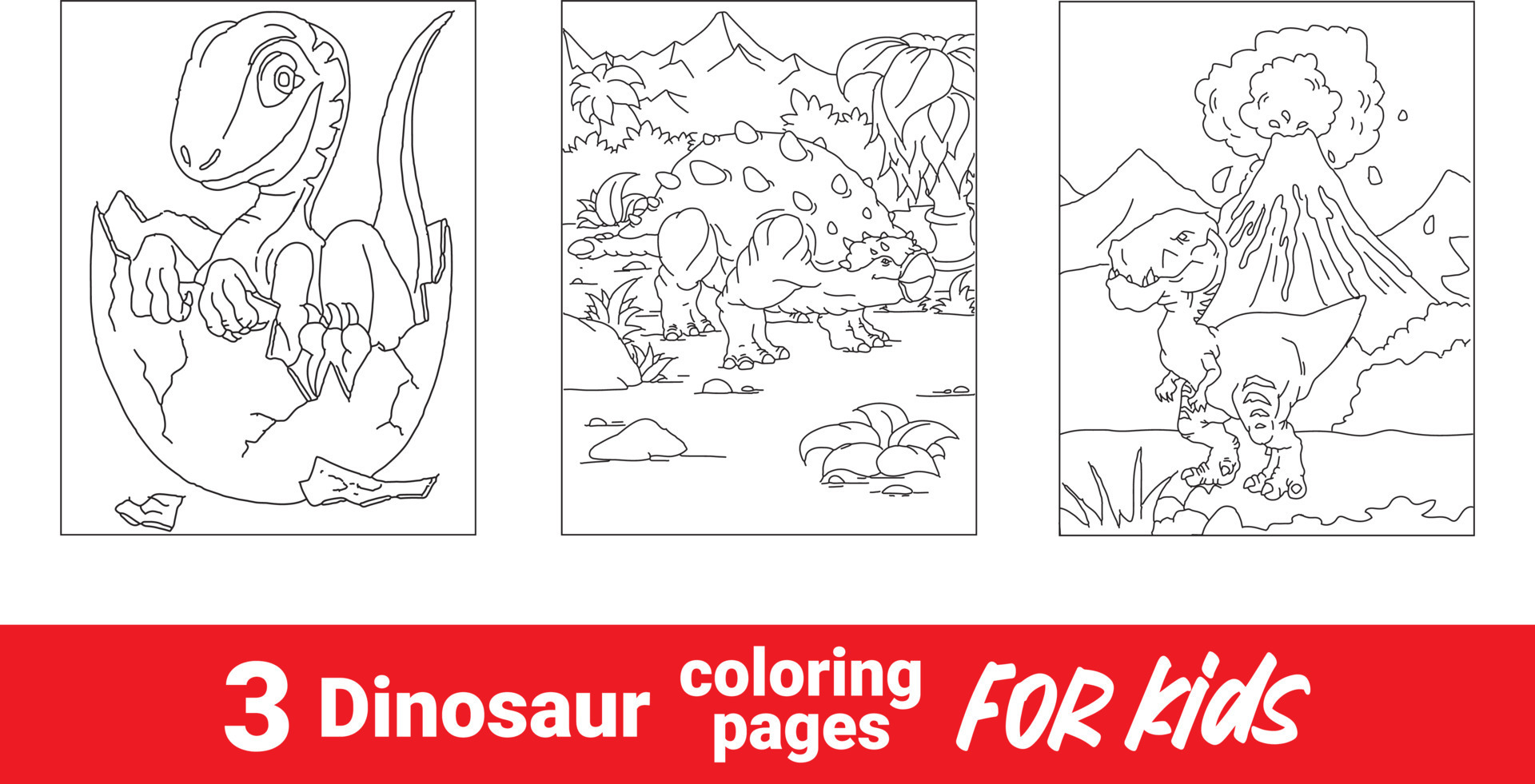 Funny dinosaur coloring book for kids. cute animal background