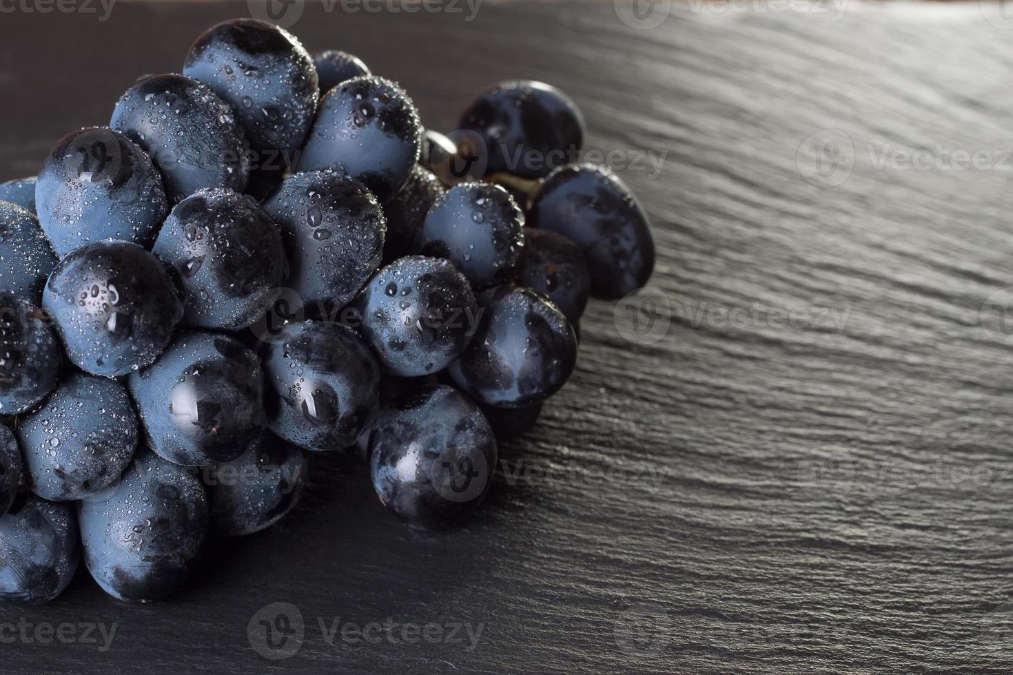 fresh ripe black grapes photo