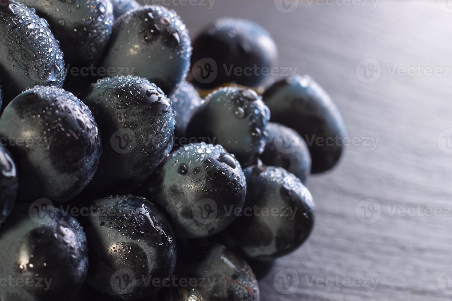 fresh ripe black grapes photo