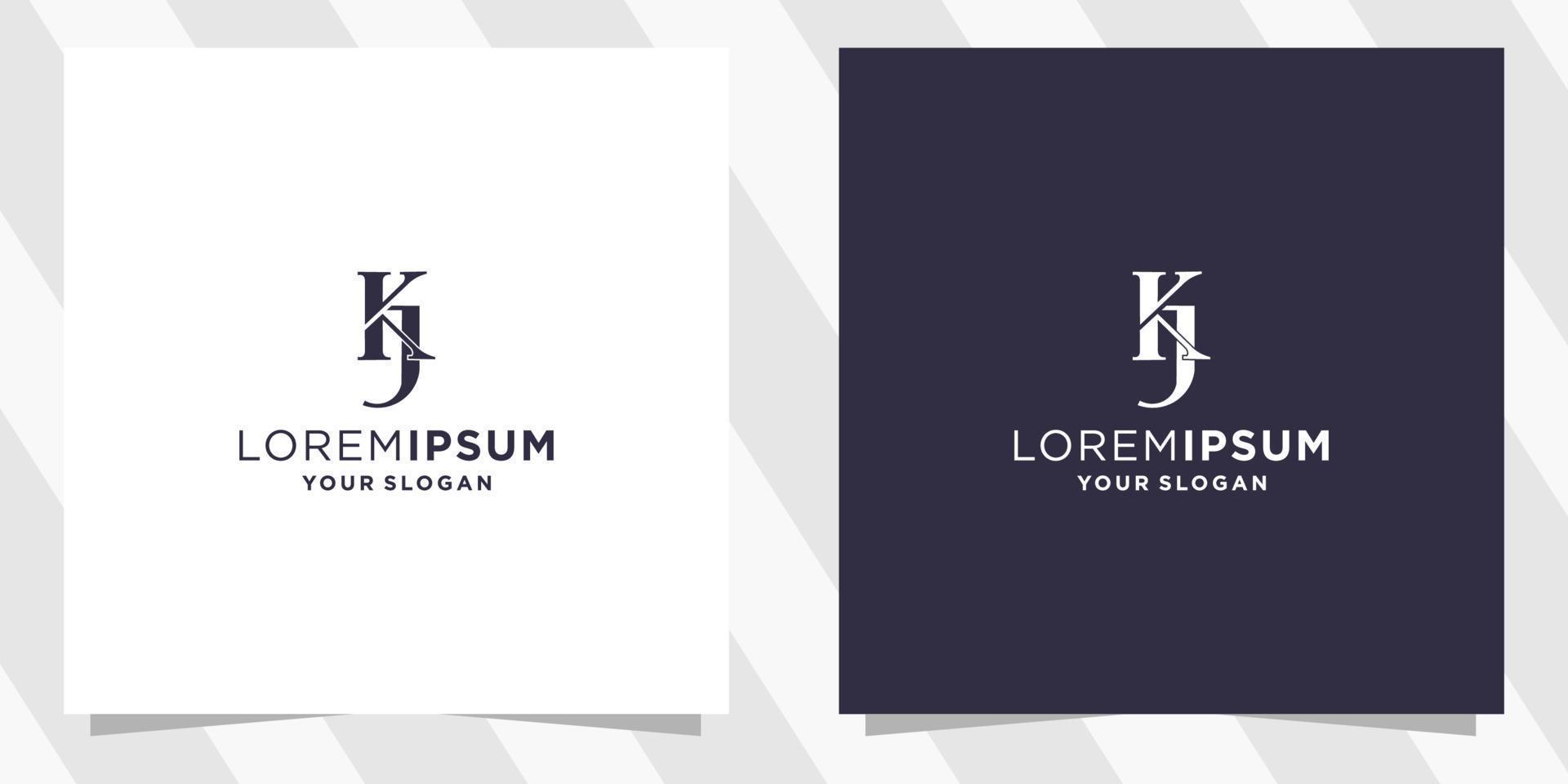 letter kj jk logo design template vector