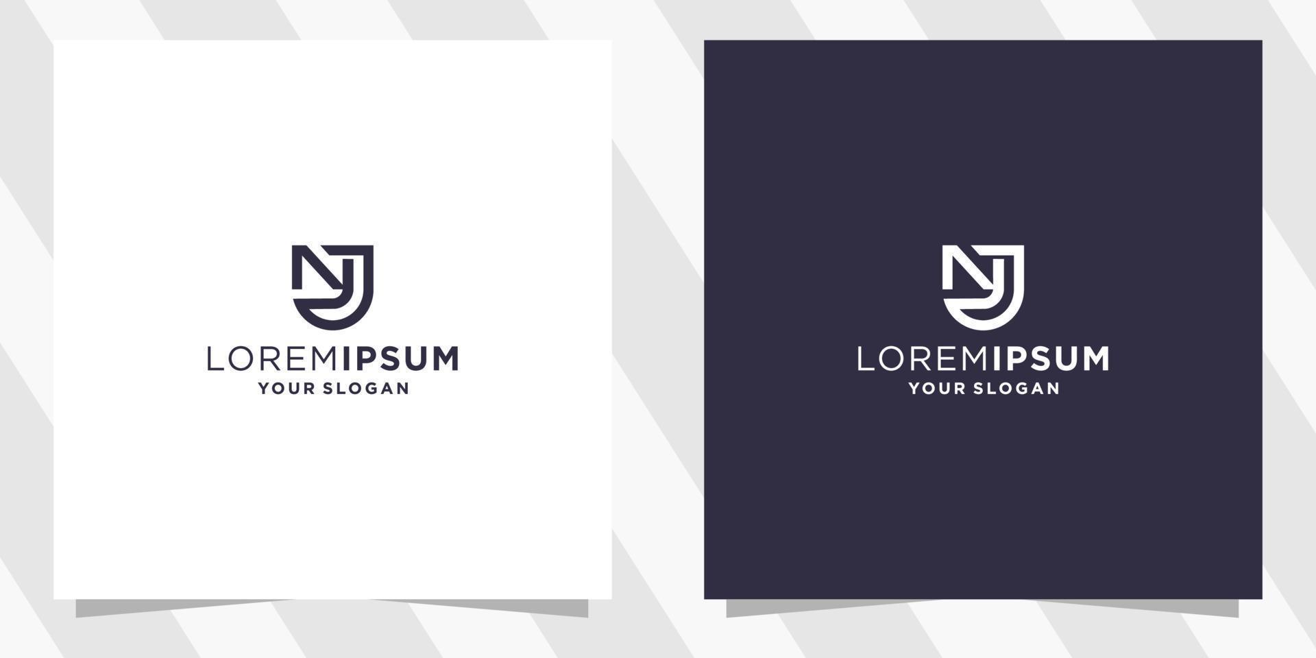 letter nj jn logo design template vector