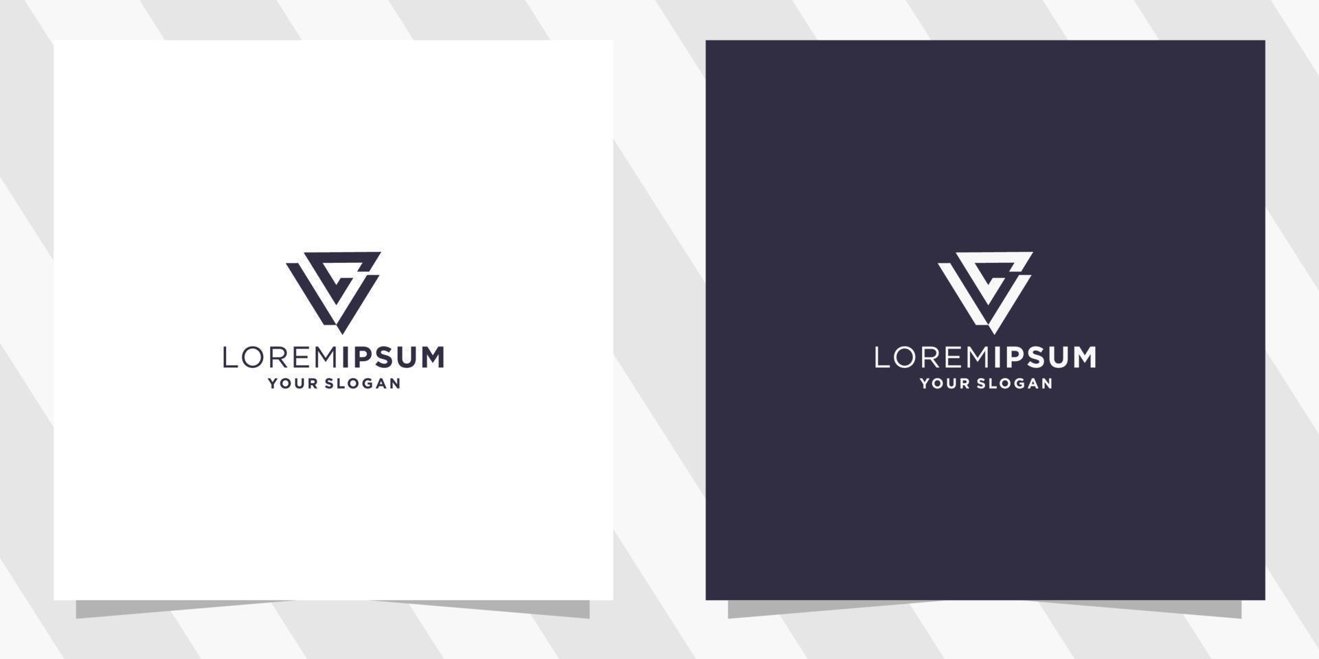 plantilla de diseño de logotipo de carta vc cv vector