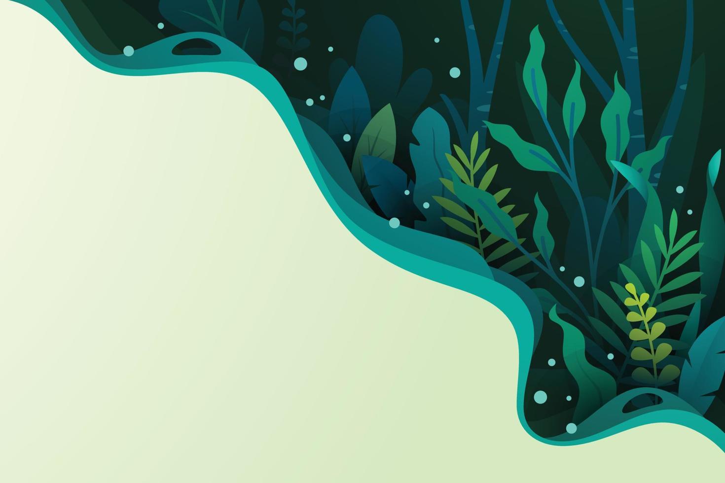 Colorful gradient background with tropical plants vector