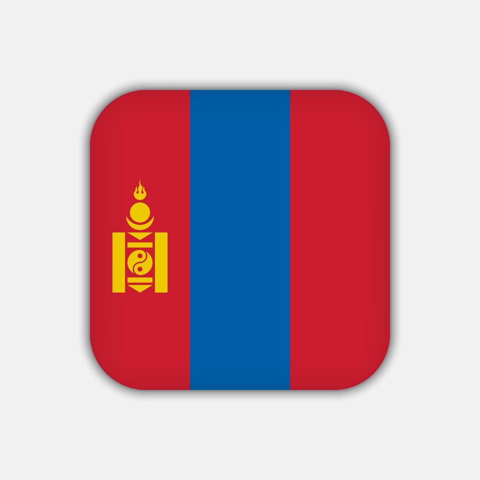 Mongolia flag, official colors. Vector illustration.