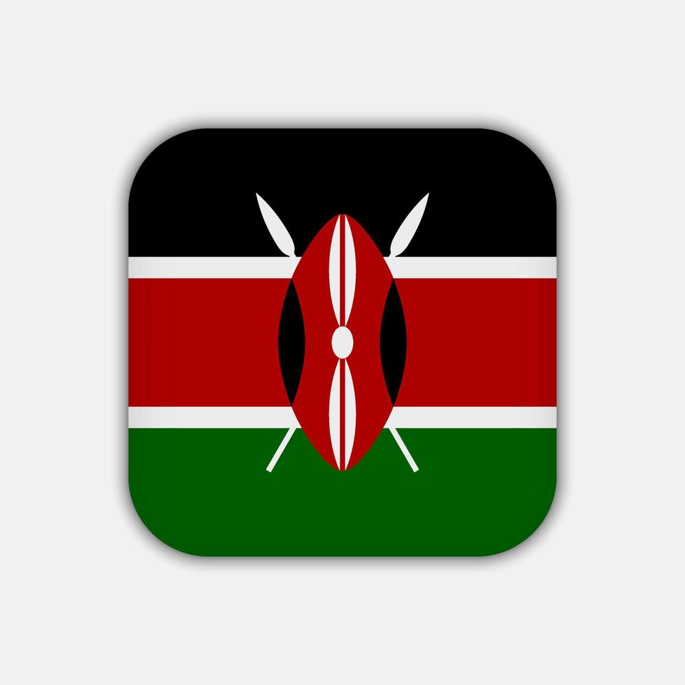 Kenya flag, official colors. Vector illustration.