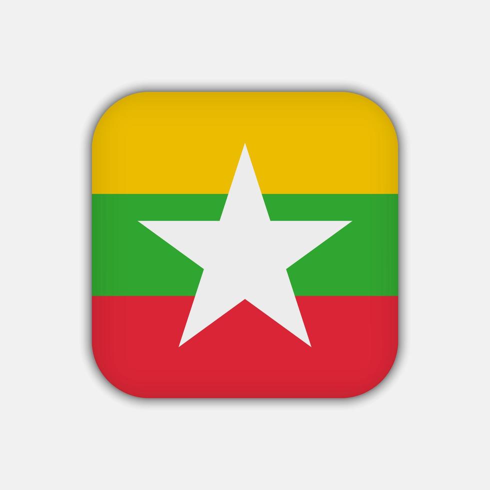 Myanmar flag, official colors. Vector illustration.