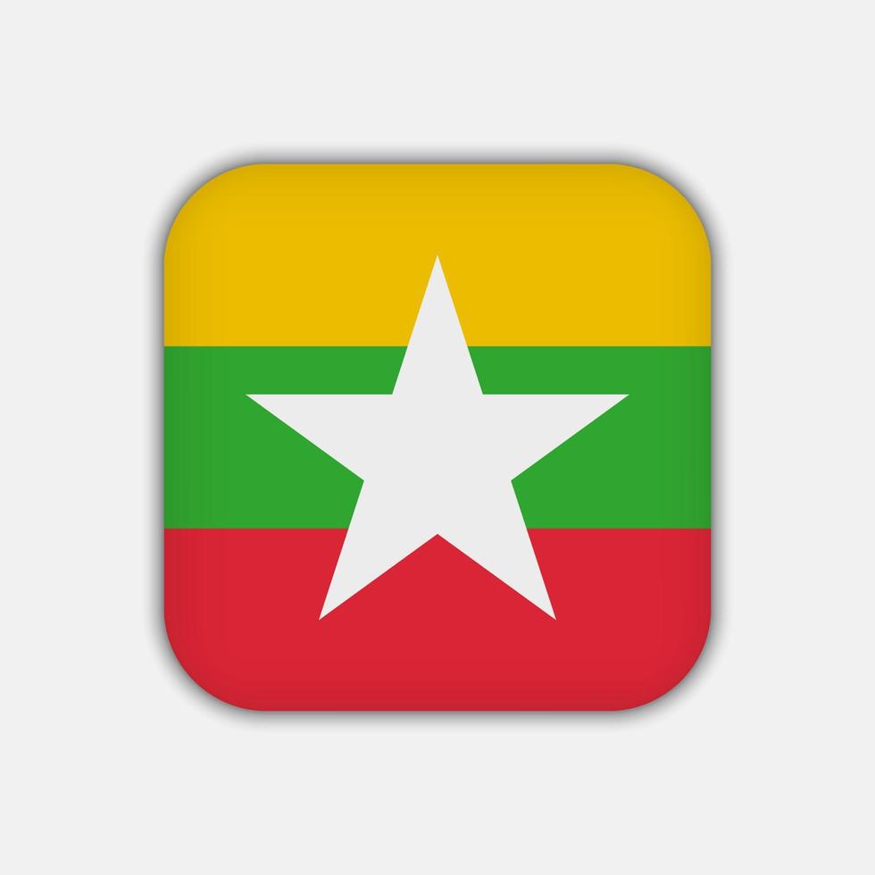 Myanmar flag, official colors. Vector illustration.