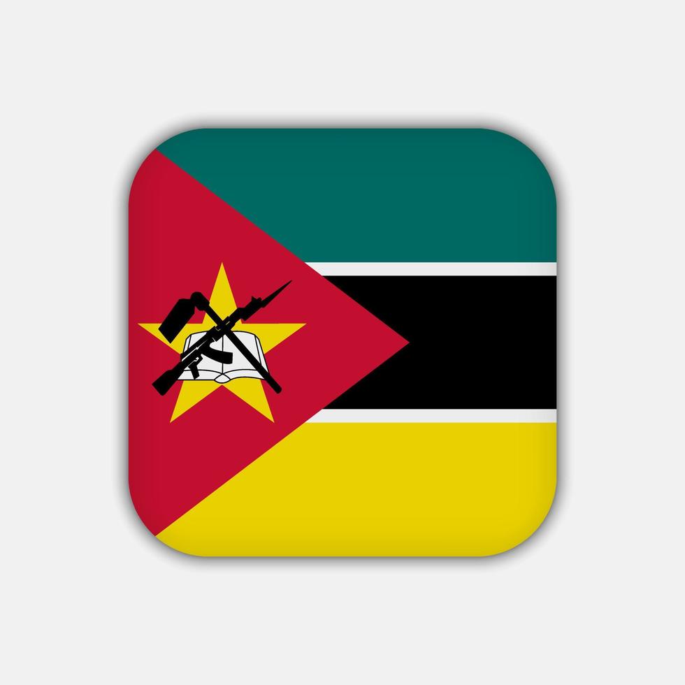 Mozambique flag, official colors. Vector illustration.