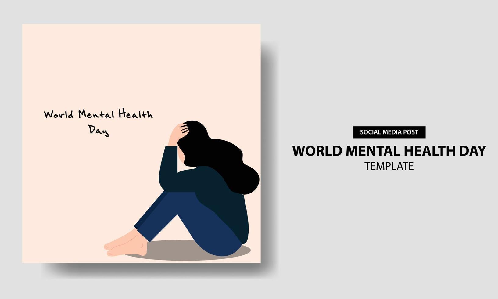 plantilla de ilustración simple del día mundial de la salud mental vector