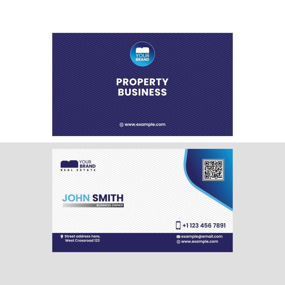 elegante diseño de negocios tarjeta azul vector