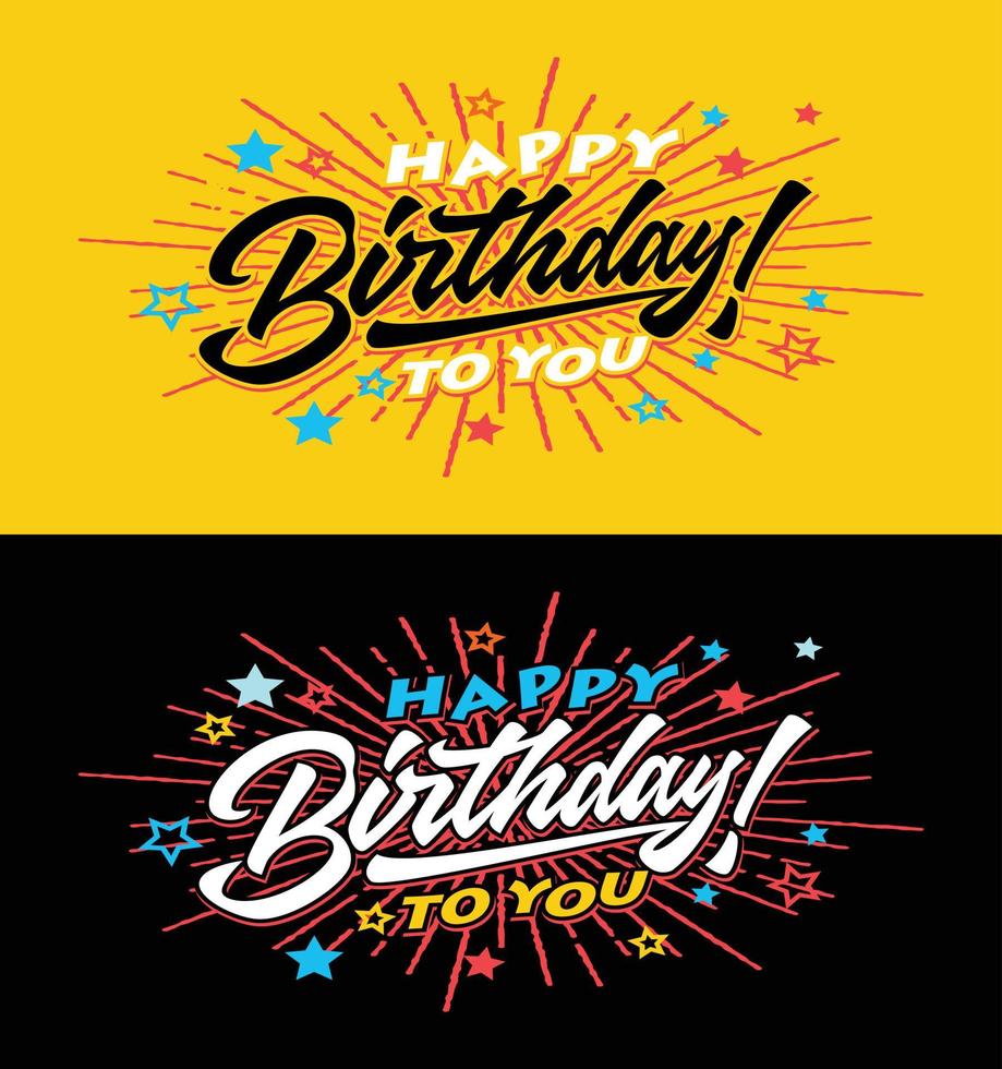 Happy Birthday to you card template vector