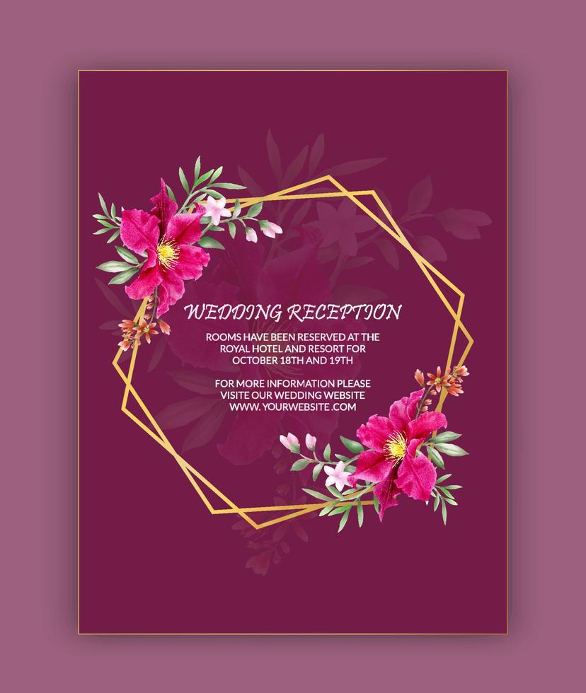 tarjeta de invitación de boda de lujo. plantilla de invitación de boda. vector