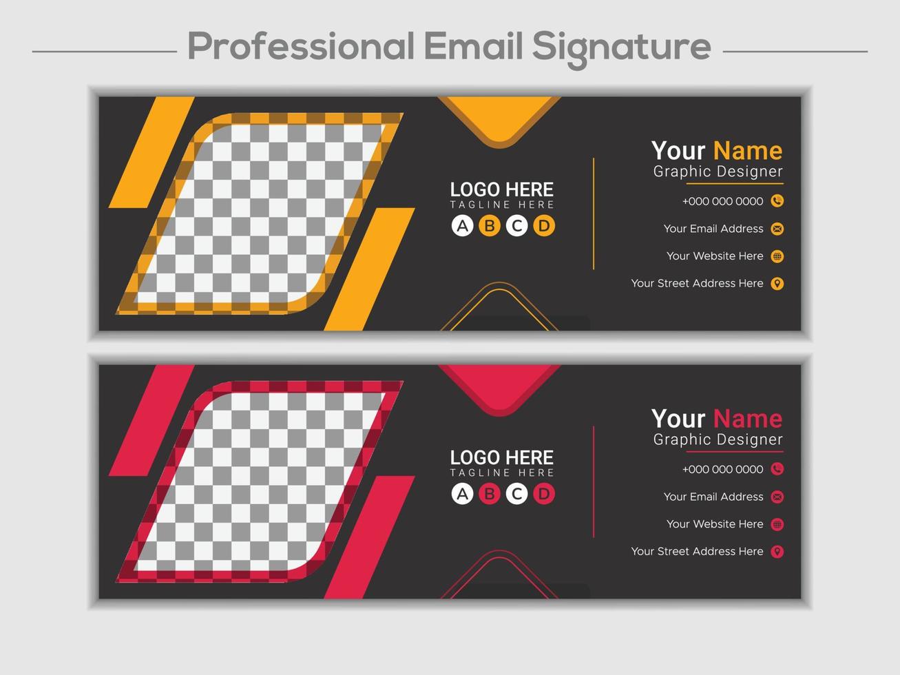 Unique email signature or email footer and personal social media cover design vector