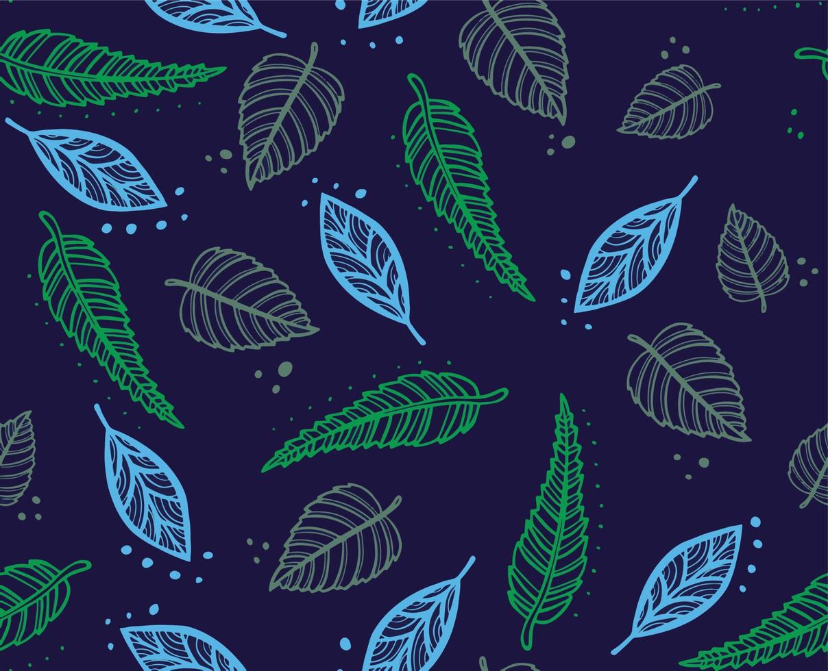 Autumn leaves pattern, seamless background and illustration vector