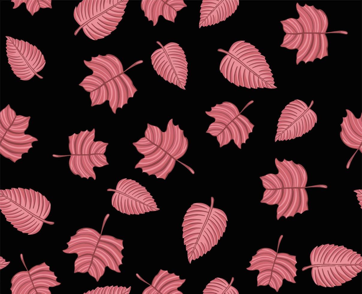 Autumn leaves pattern, seamless background and illustration vector