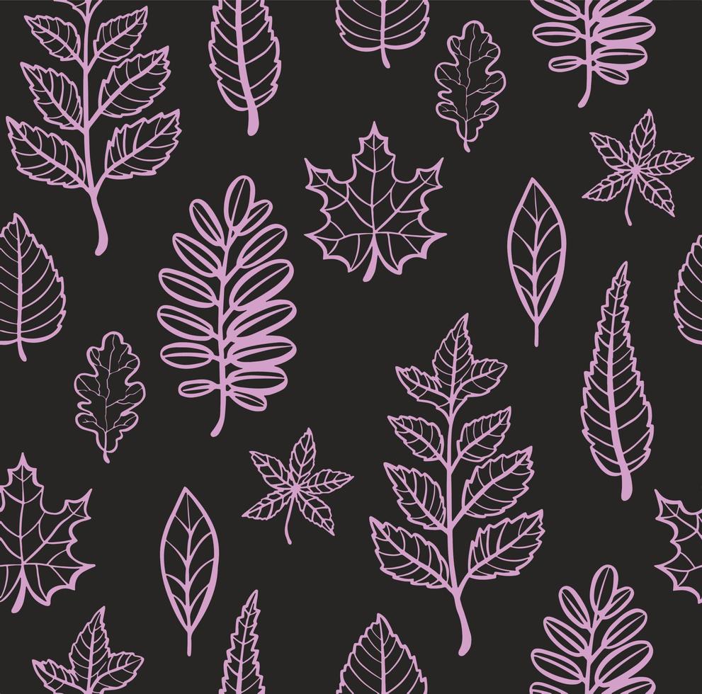 Autumn leaves pattern, seamless background and illustration vector