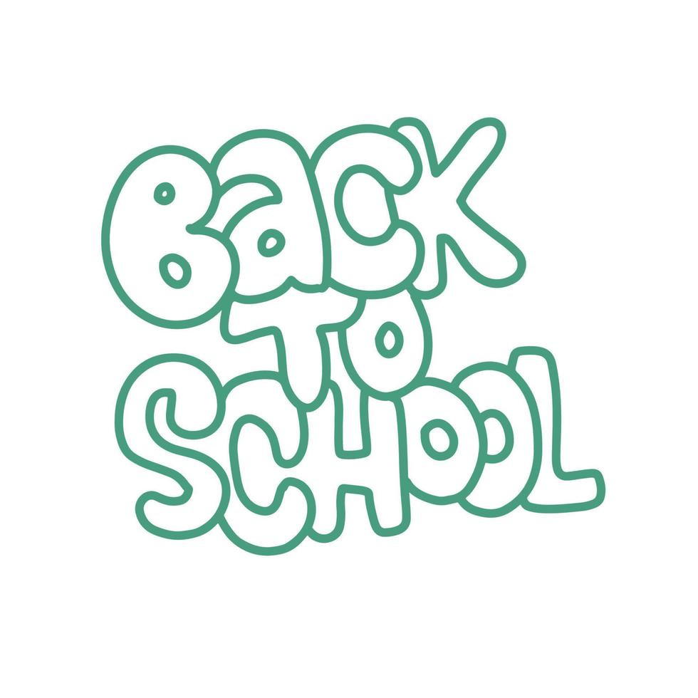 Back to school lettering text. Hand drawn trendy old school graffiti style quote. Return to class concept. Motivation inscription For leaflets, covers, logo, banner, poster. Linear vector design.