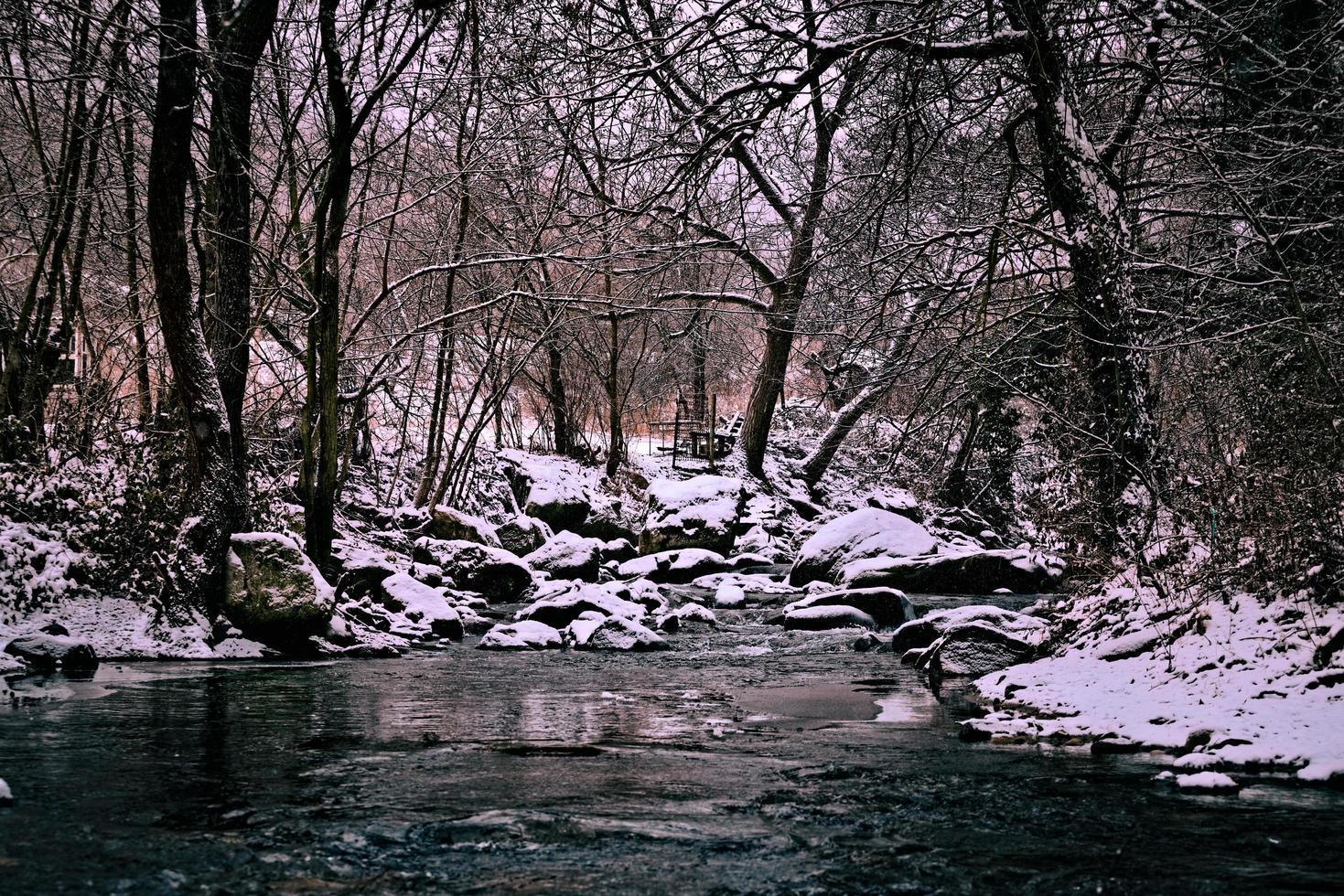 río en la temporada de invierno foto