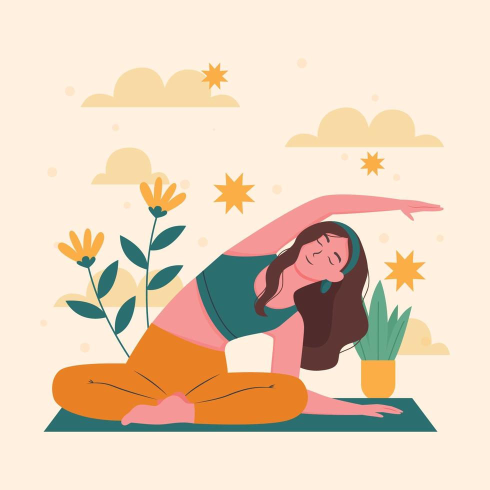 actividades de yoga para el cuidado personal vector