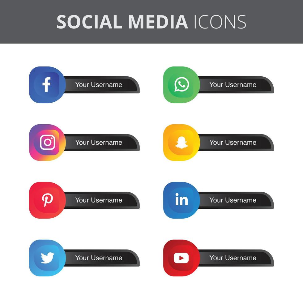 Social Media Icons Set Premium vector