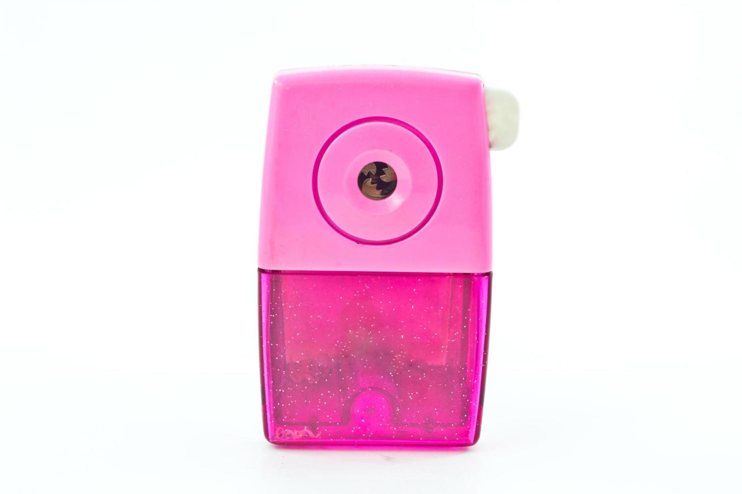 Mechanical sharpener of pencil on the white background photo