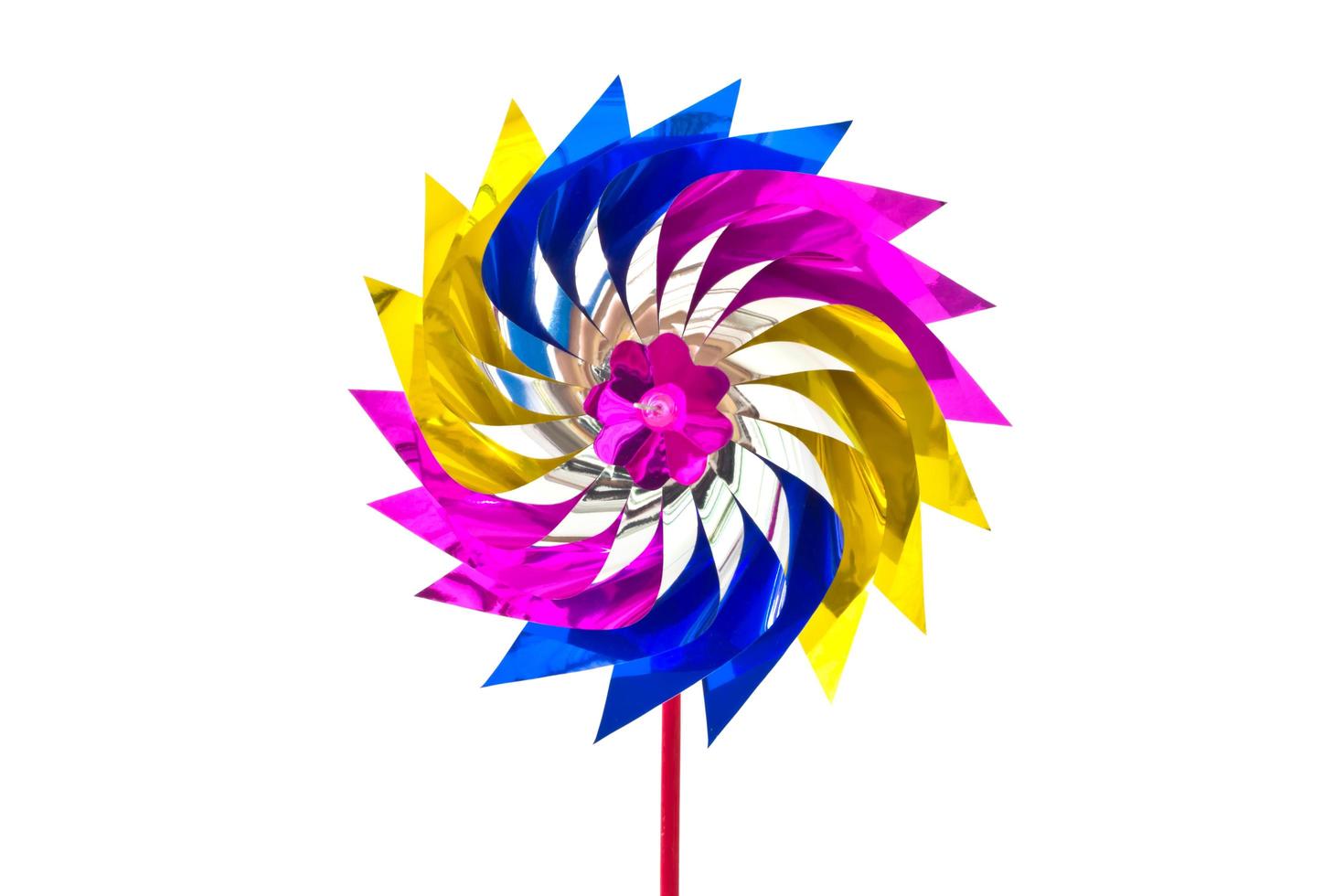 single toy windmill on white background photo