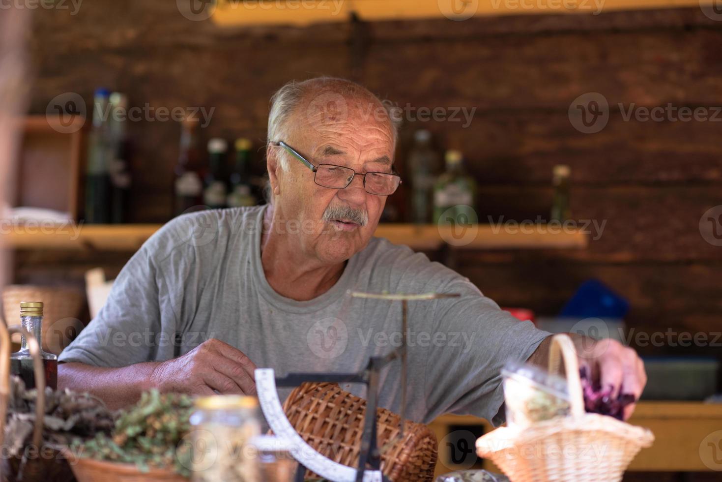 herbalist in shop photo