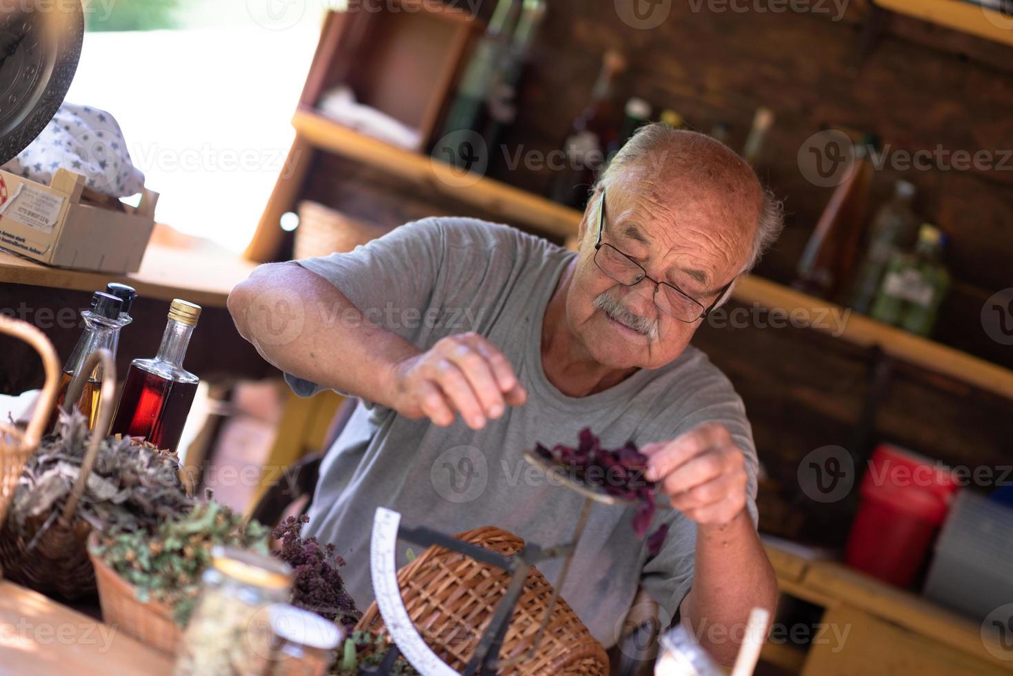 herbalist in shop photo