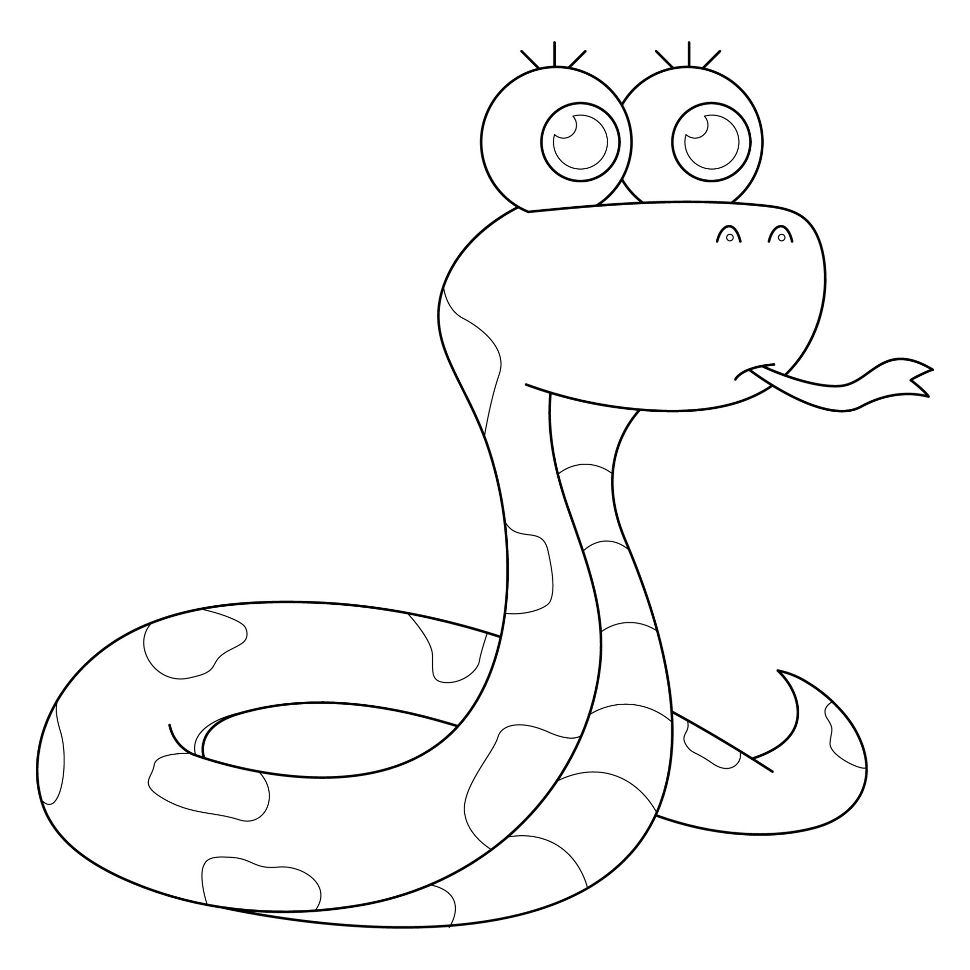 Cute snake suitable for children's coloring page vector illustration ...