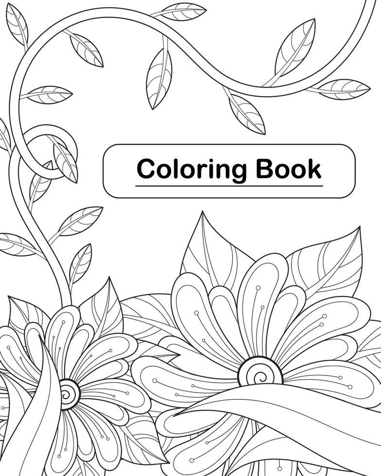 Beautiful flowers suitable for coloring book vector illustration