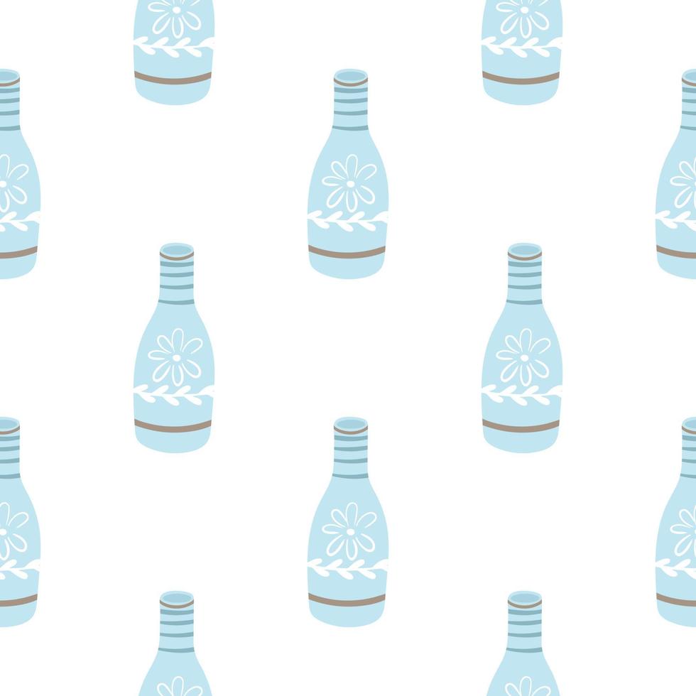 Clay patterned painted bottle seamless pattern vector
