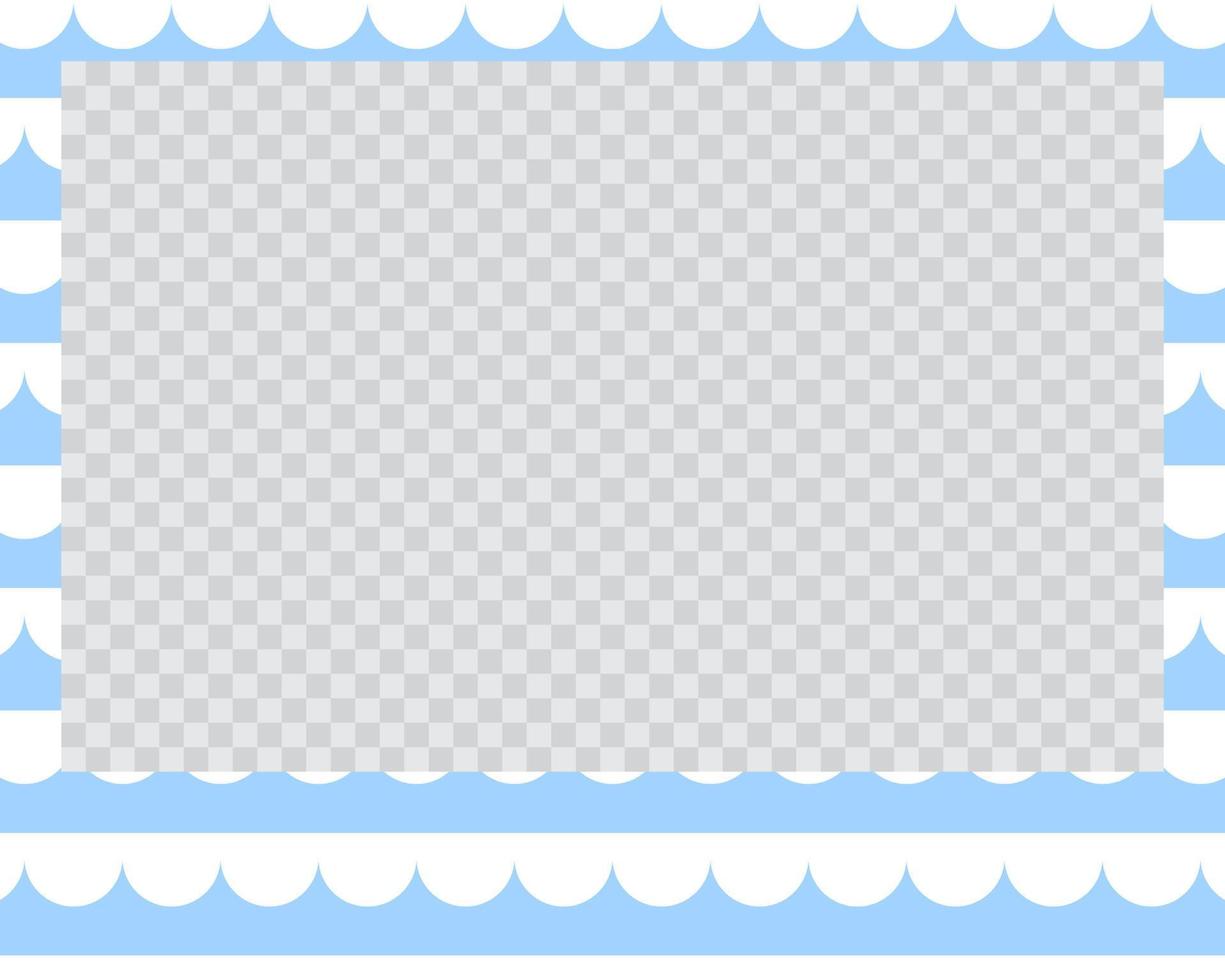 rectangle landscape flat photo frame with ornaments vector