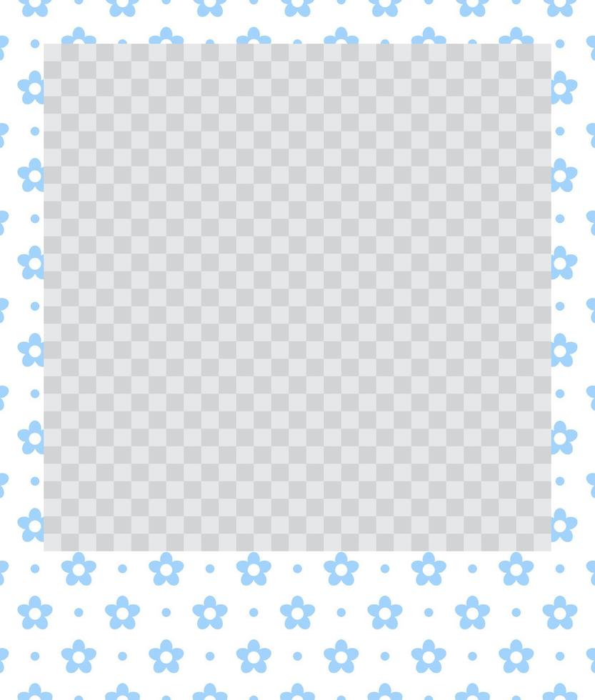 square flat photo frame with ornaments vector