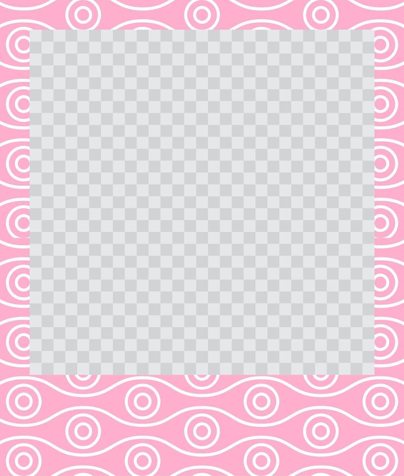 square flat photo frame with ornaments vector