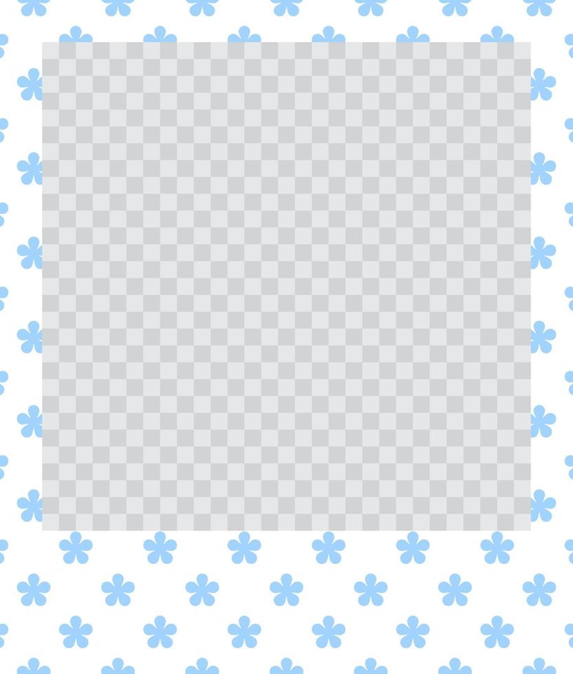 square flat photo frame with ornaments vector