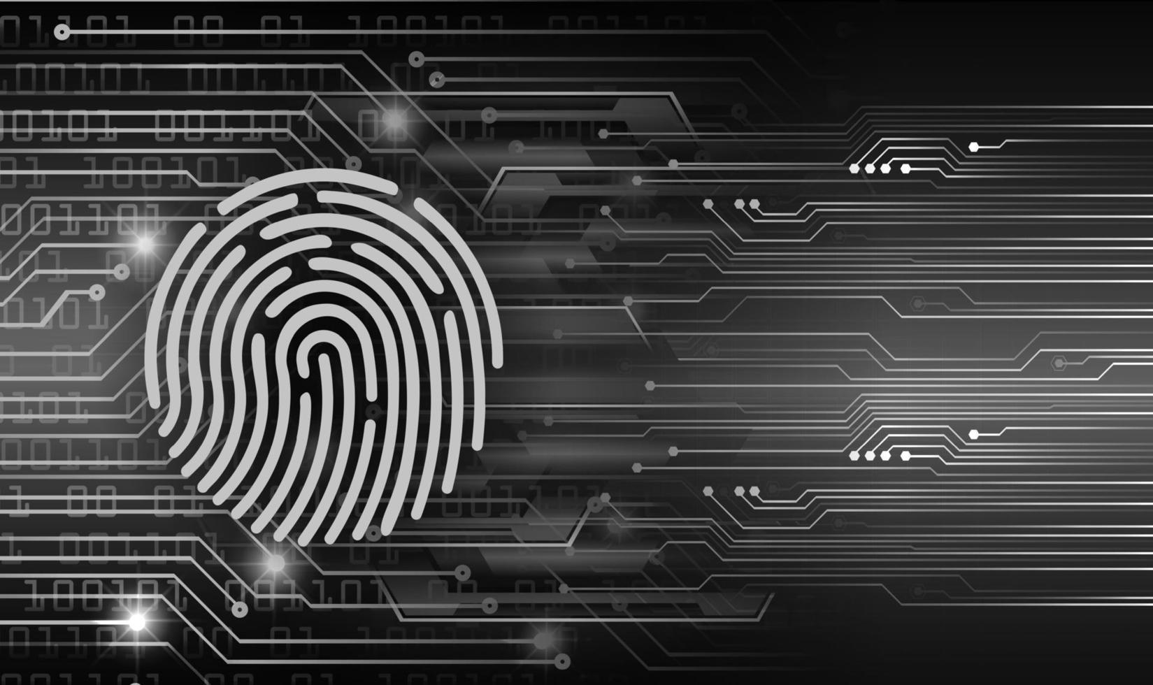 Finger print network cyber security background. hand vector