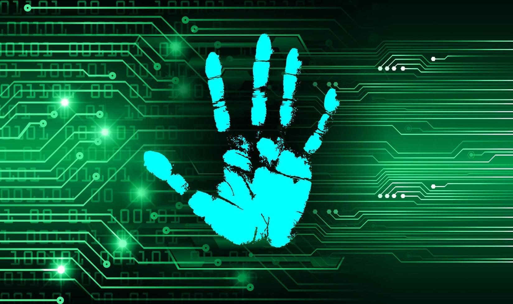 Finger print network cyber security background. hand vector