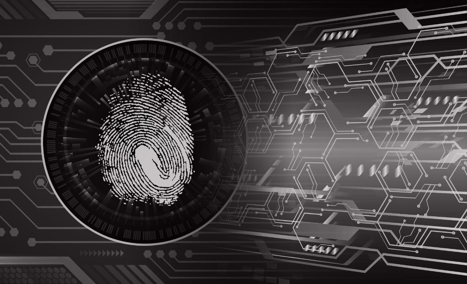 Finger print network cyber security background. hand vector