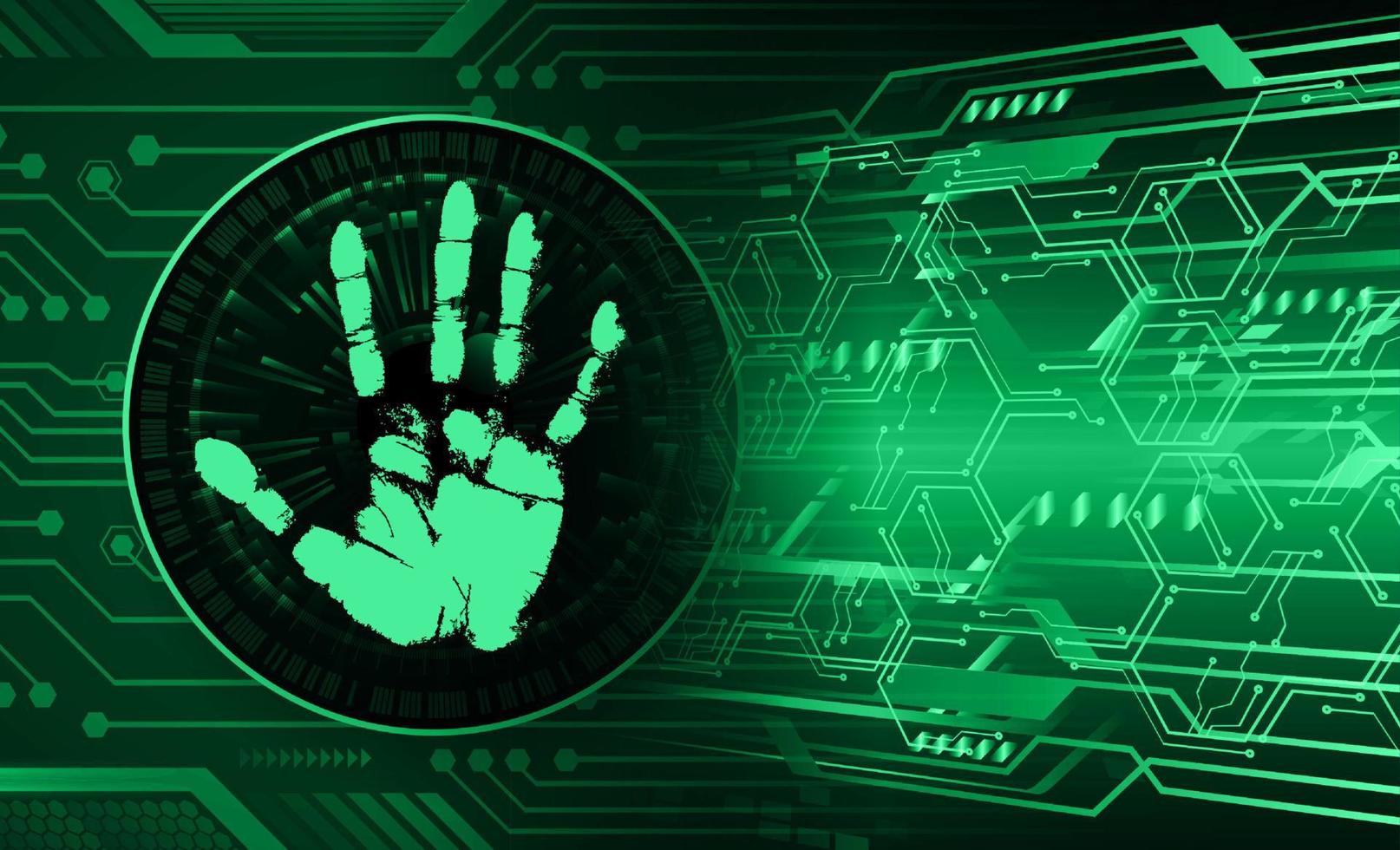 Finger print network cyber security background. hand vector