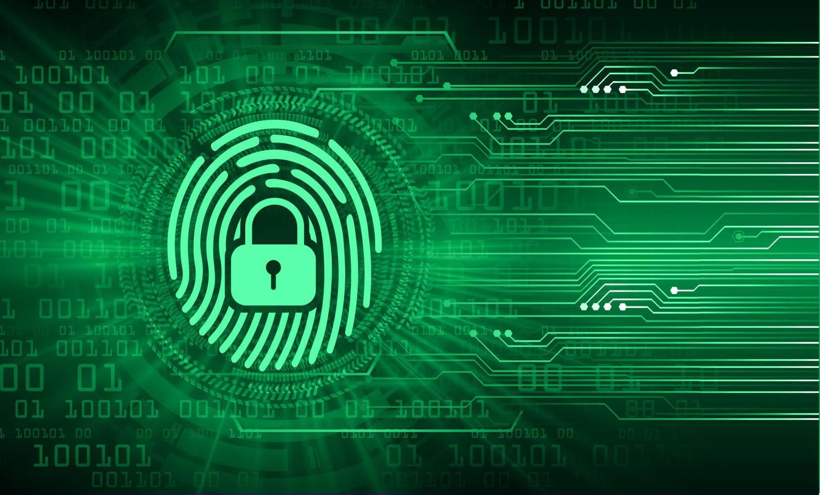 Finger print network cyber security background. hand vector