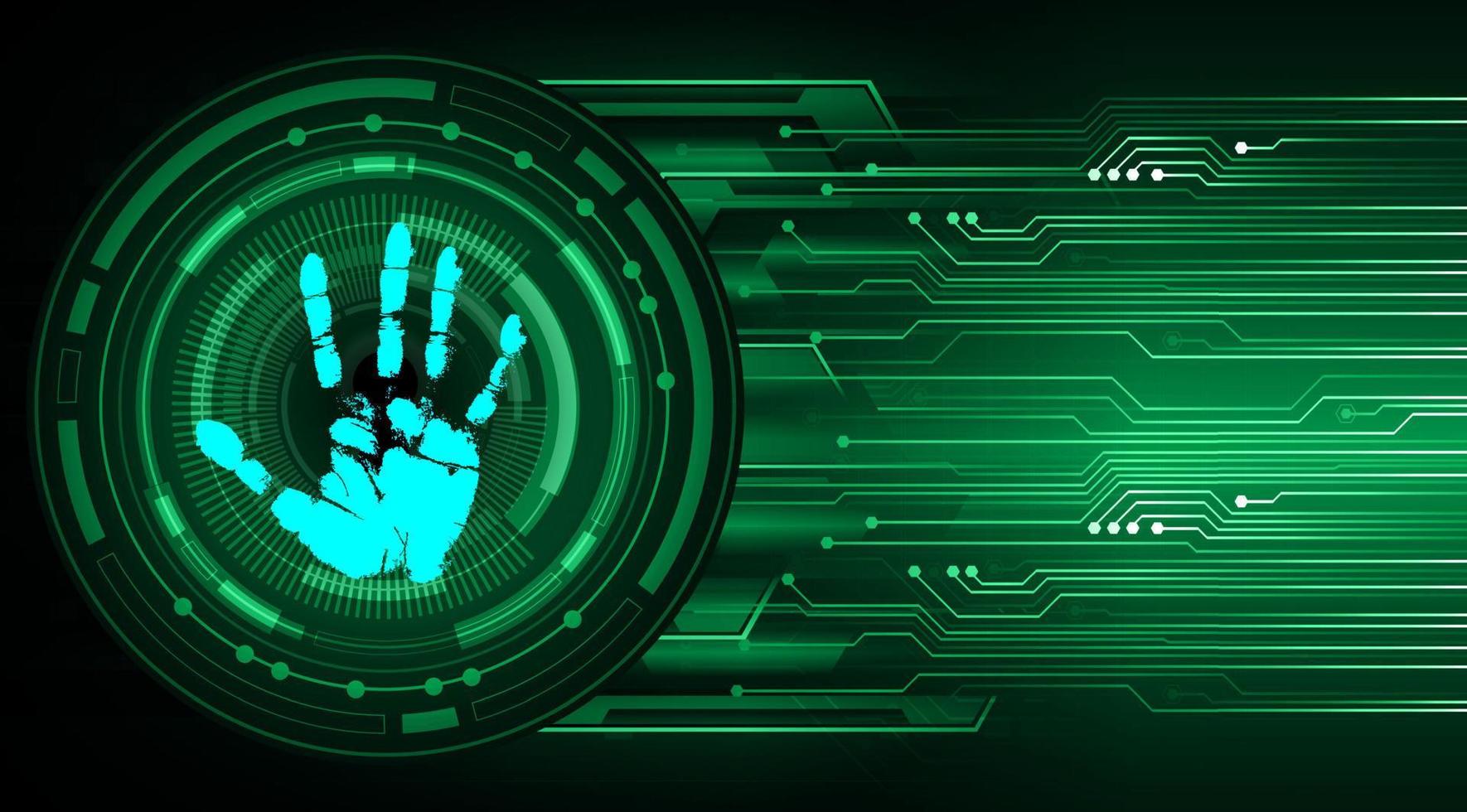 Finger print network cyber security background. hand vector