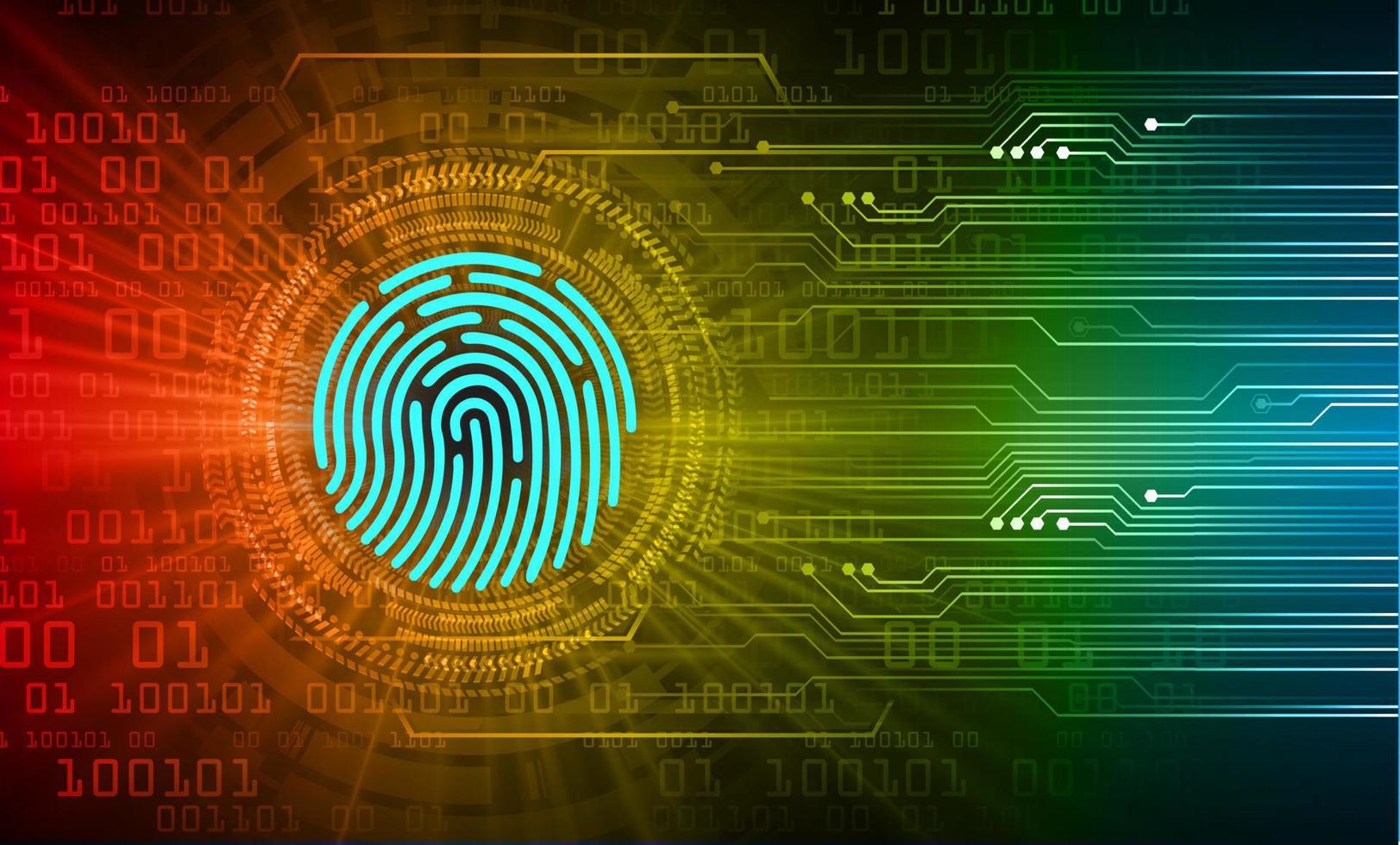 Finger print network cyber security background. hand vector