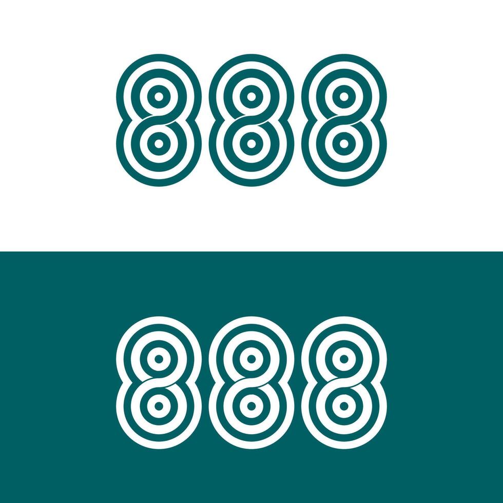 Diseño de logotipo vectorial 888. vector