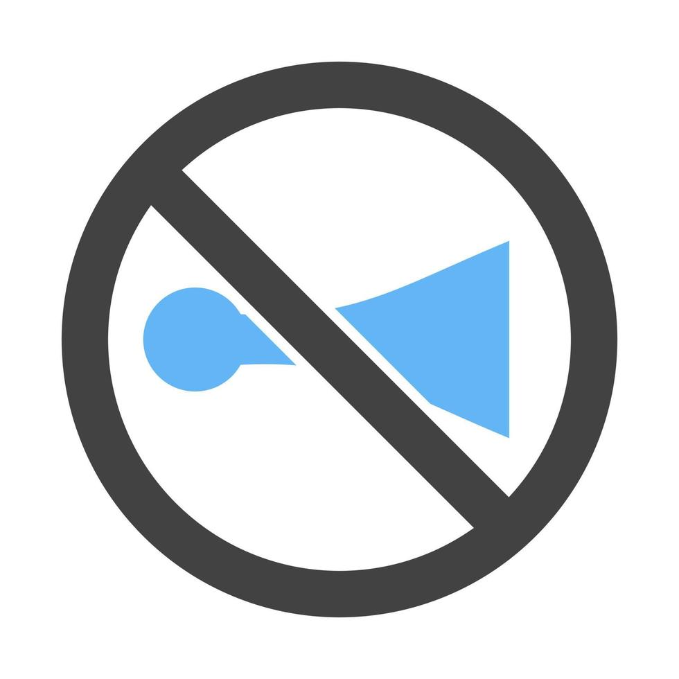 No horn zone Glyph Blue and Black Icon vector