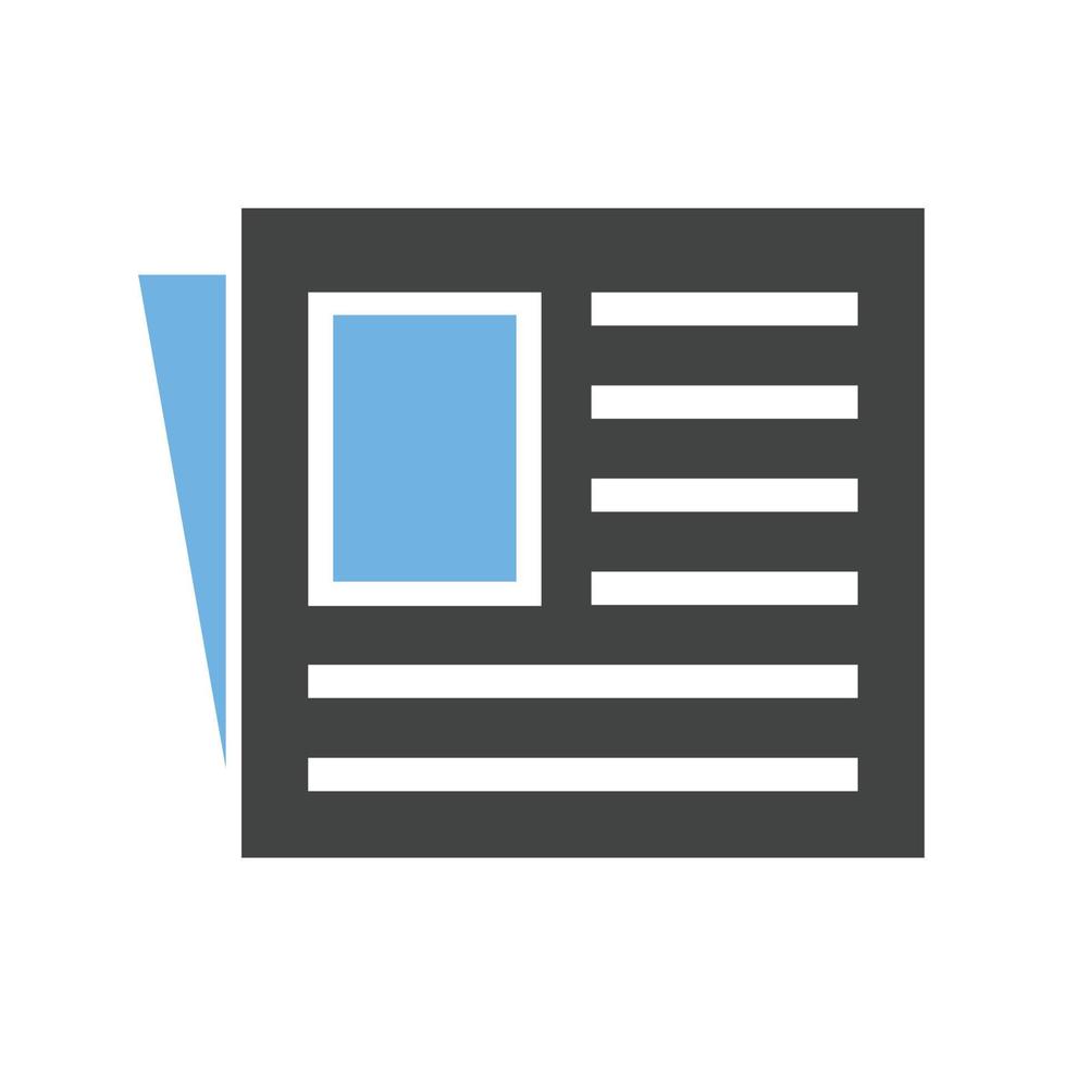 Newspaper Glyph Blue and Black Icon vector