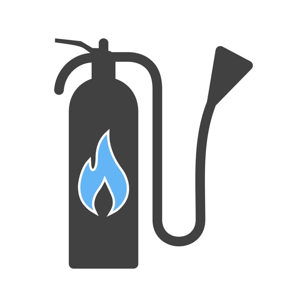 Extinguisher Glyph Blue and Black Icon vector