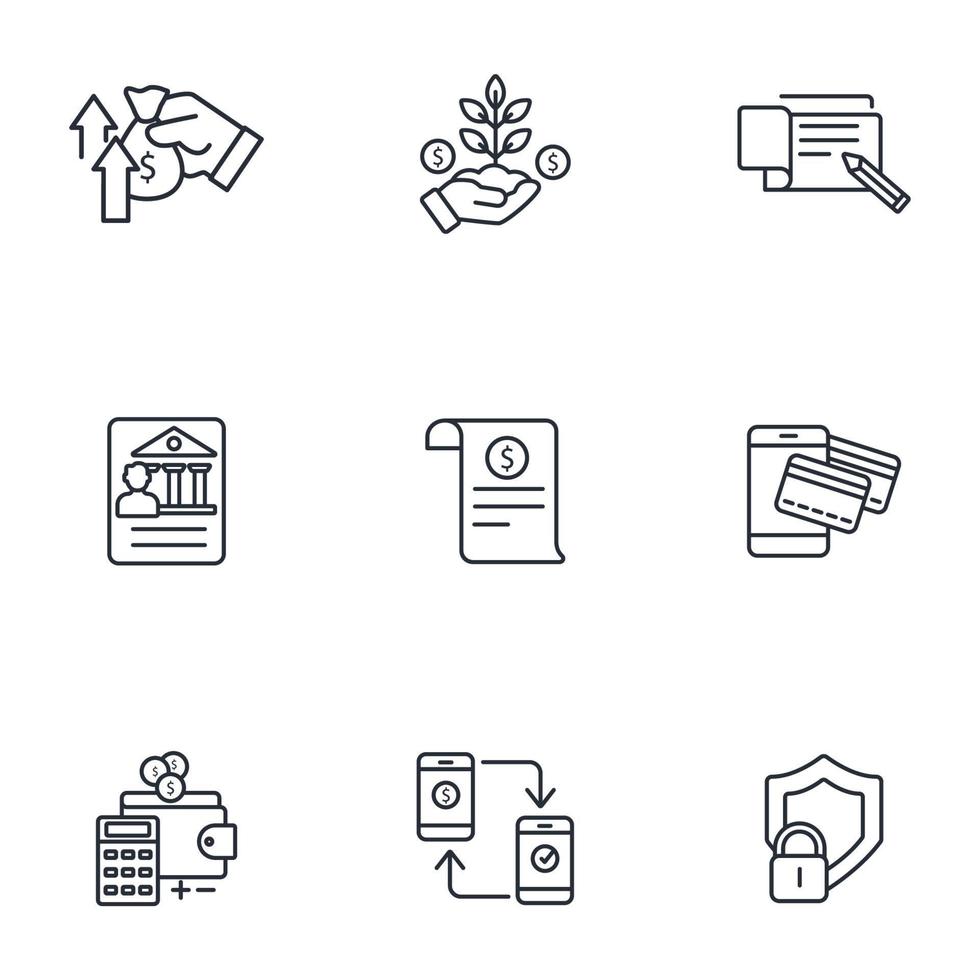 Online banking icons set . Online banking pack symbol vector elements for infographic web