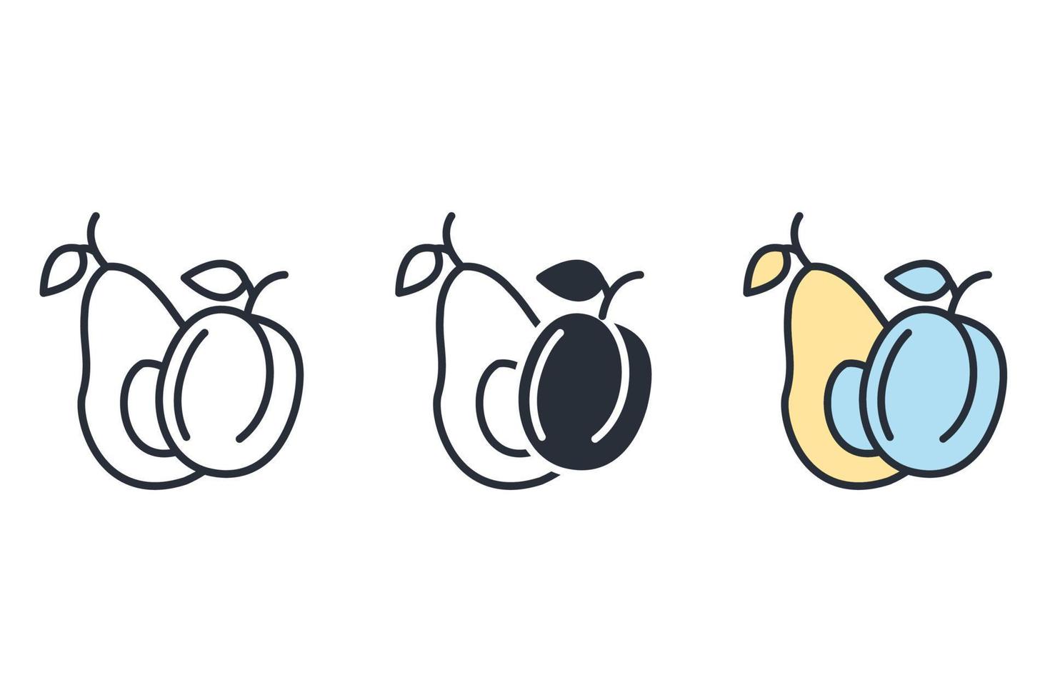 iconos de frutas símbolo elementos vectoriales para web infográfico vector