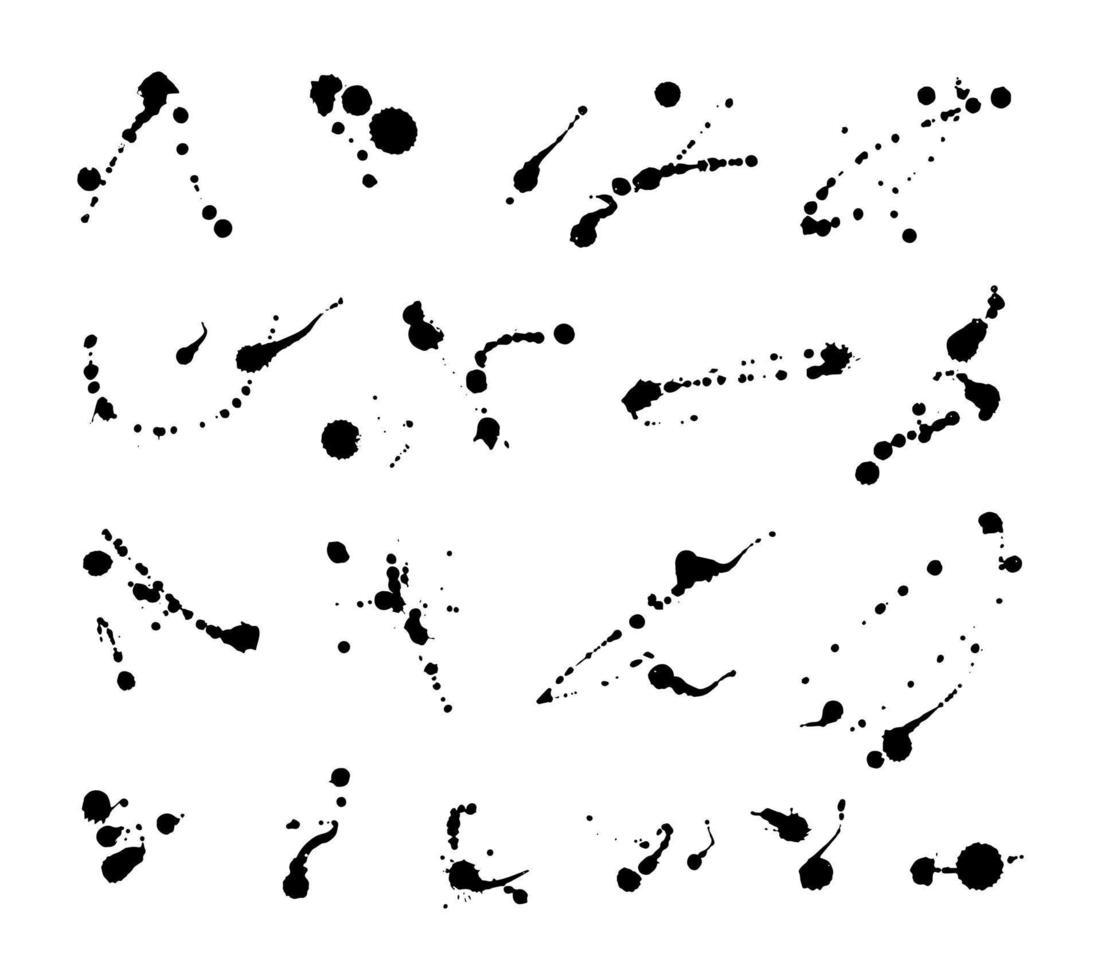 Set of Vector ink blots. Grunge design element