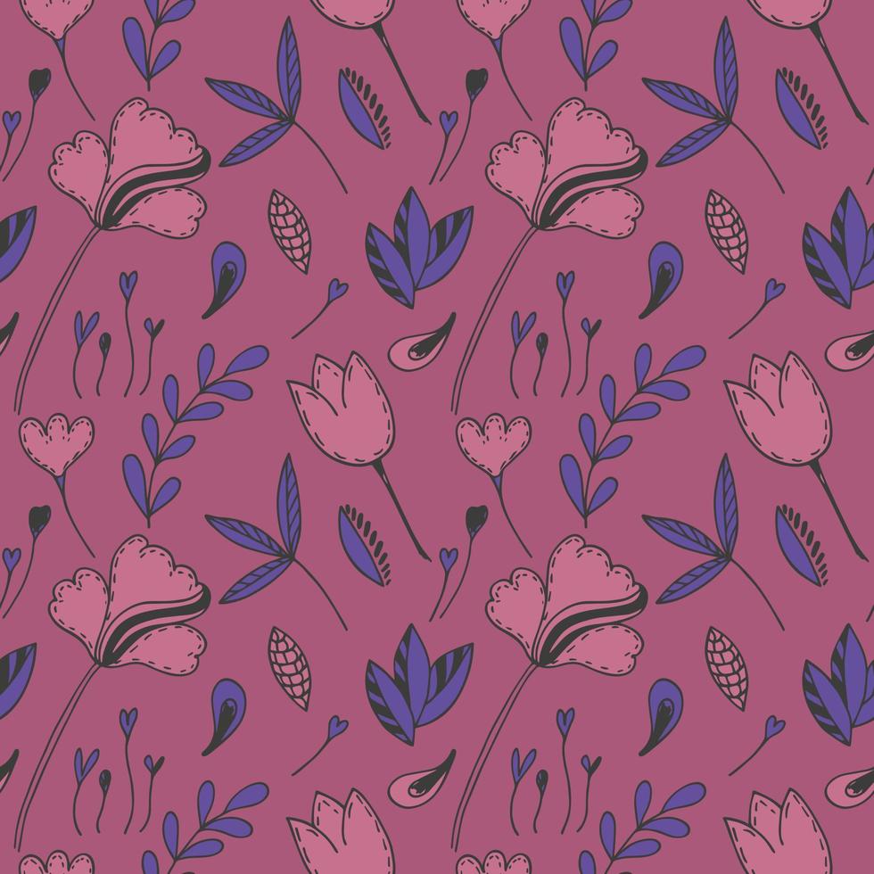 Seamless texture with floral background, pattern from flowers, botanical composition, wallpaper vector